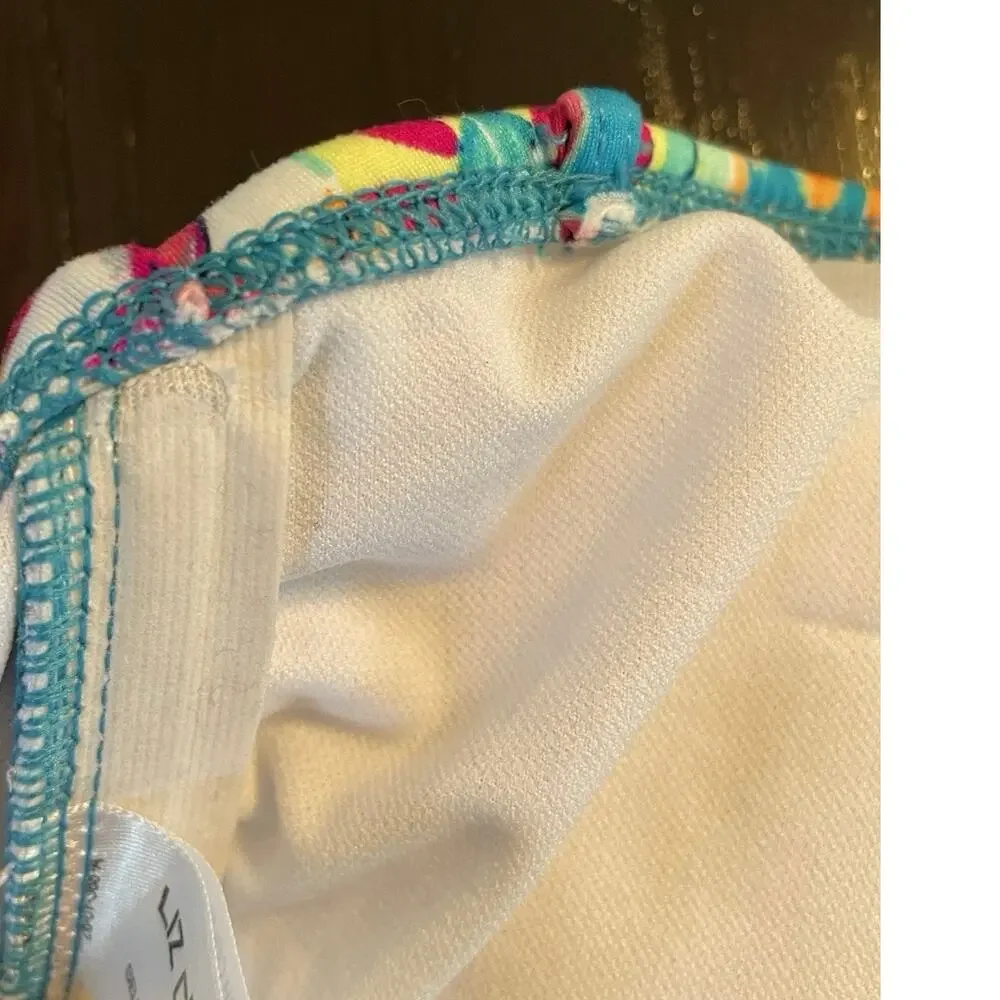 Liz Claiborne Swimsuit One Piece Patchwork Beach Summer FLAW
